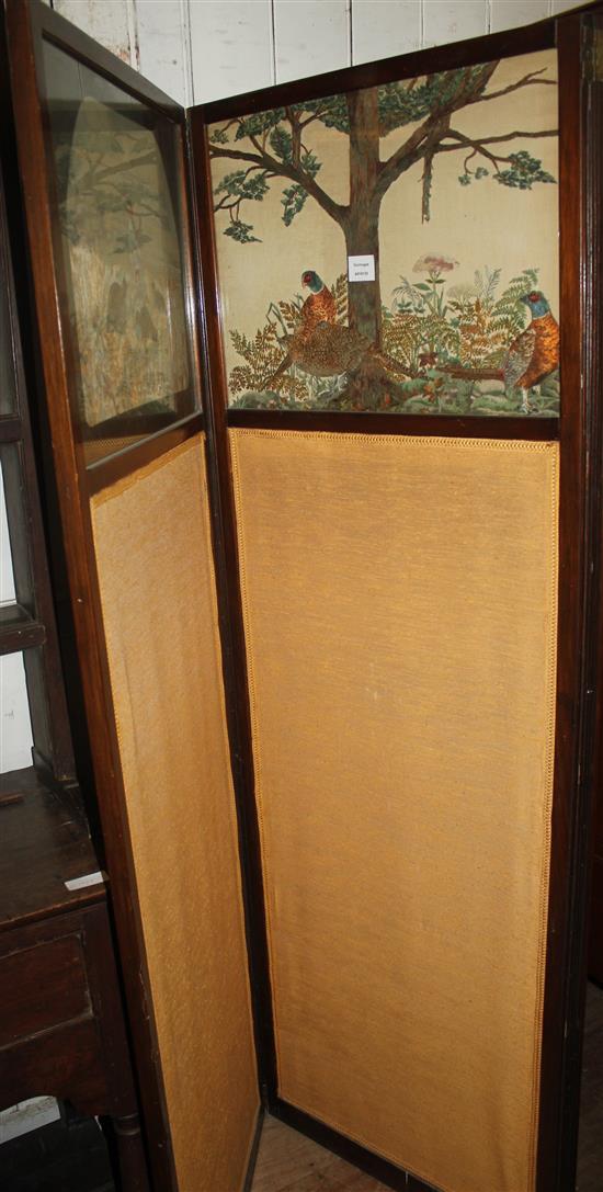 Edwardian three fold draught screen